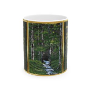 ROOTED IN FAITH – Christian Inspirational Coffee Mug | Colossians 2:7 | Original Forest Artwork | Faith & Gratitude Gift
