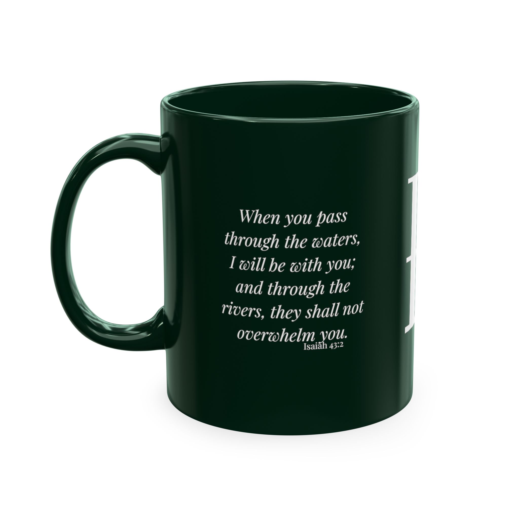 Personalized Initial Christian Coffee Mug | Isaiah 43:2 | 11 DIFFERENT COLORS Faith & Encouragement Gift - Image 26