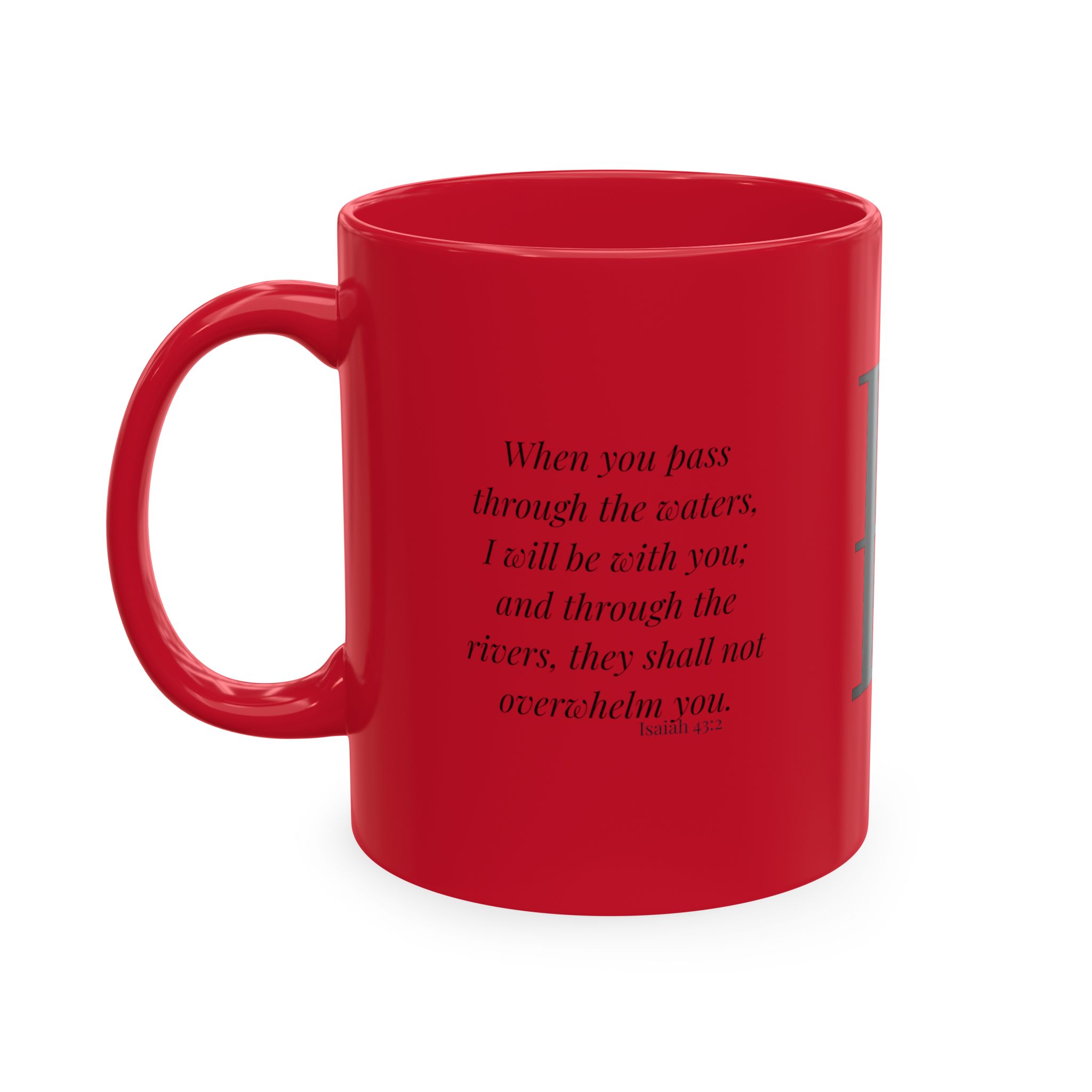 Personalized Initial Christian Coffee Mug | Isaiah 43:2 | 10 DIFFERENT COLORS Faith & Encouragement Gift - Image 38