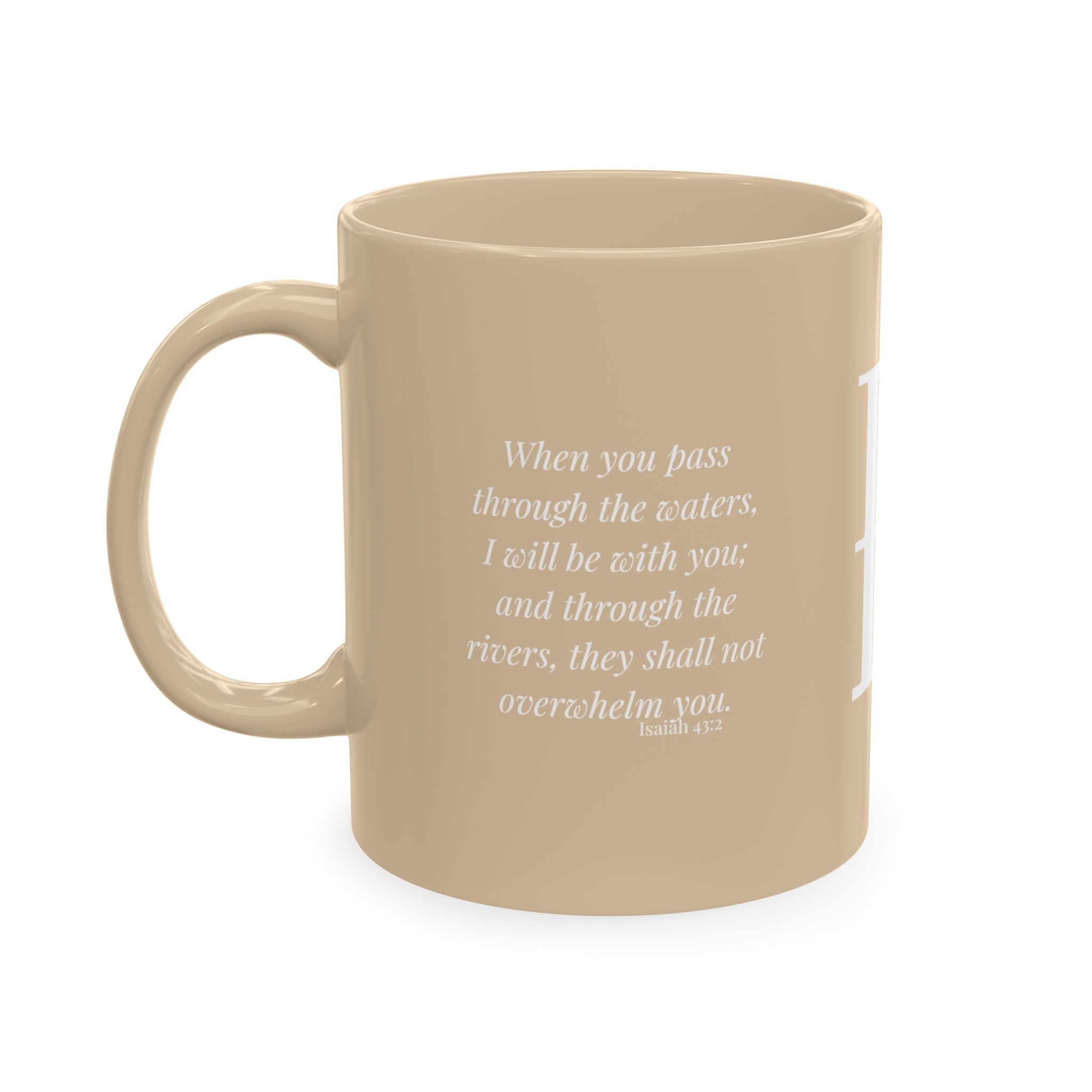Personalized Initial Christian Coffee Mug | Isaiah 43:2 | 11 DIFFERENT COLORS Faith & Encouragement Gift - Image 14