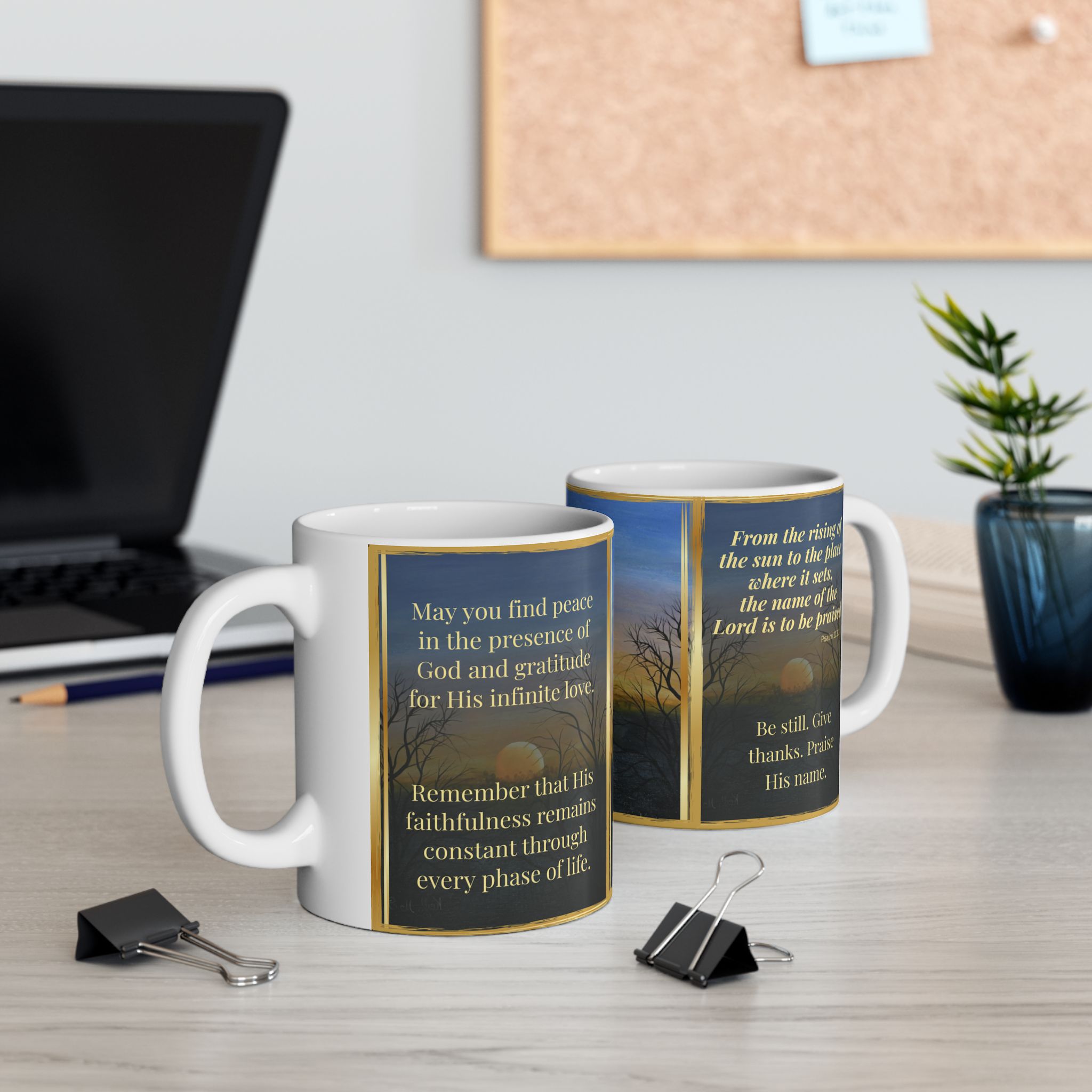 SUNSET – Christian Inspirational Coffee Mug | Psalm 113:3 | Original Sunset Artwork | Faith & Gratitude Gift - Image 8