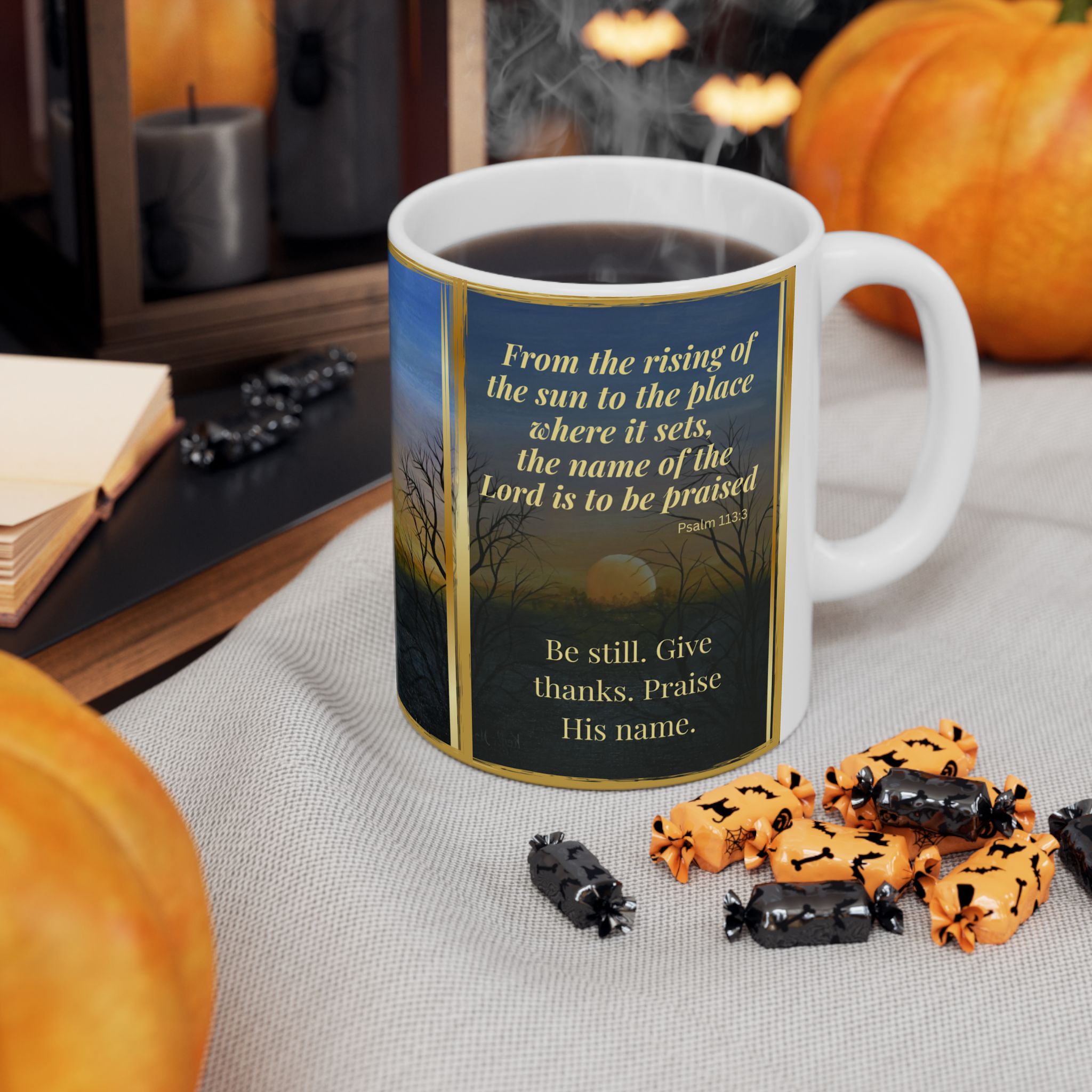 SUNSET – Christian Inspirational Coffee Mug | Psalm 113:3 | Original Sunset Artwork | Faith & Gratitude Gift - Image 9