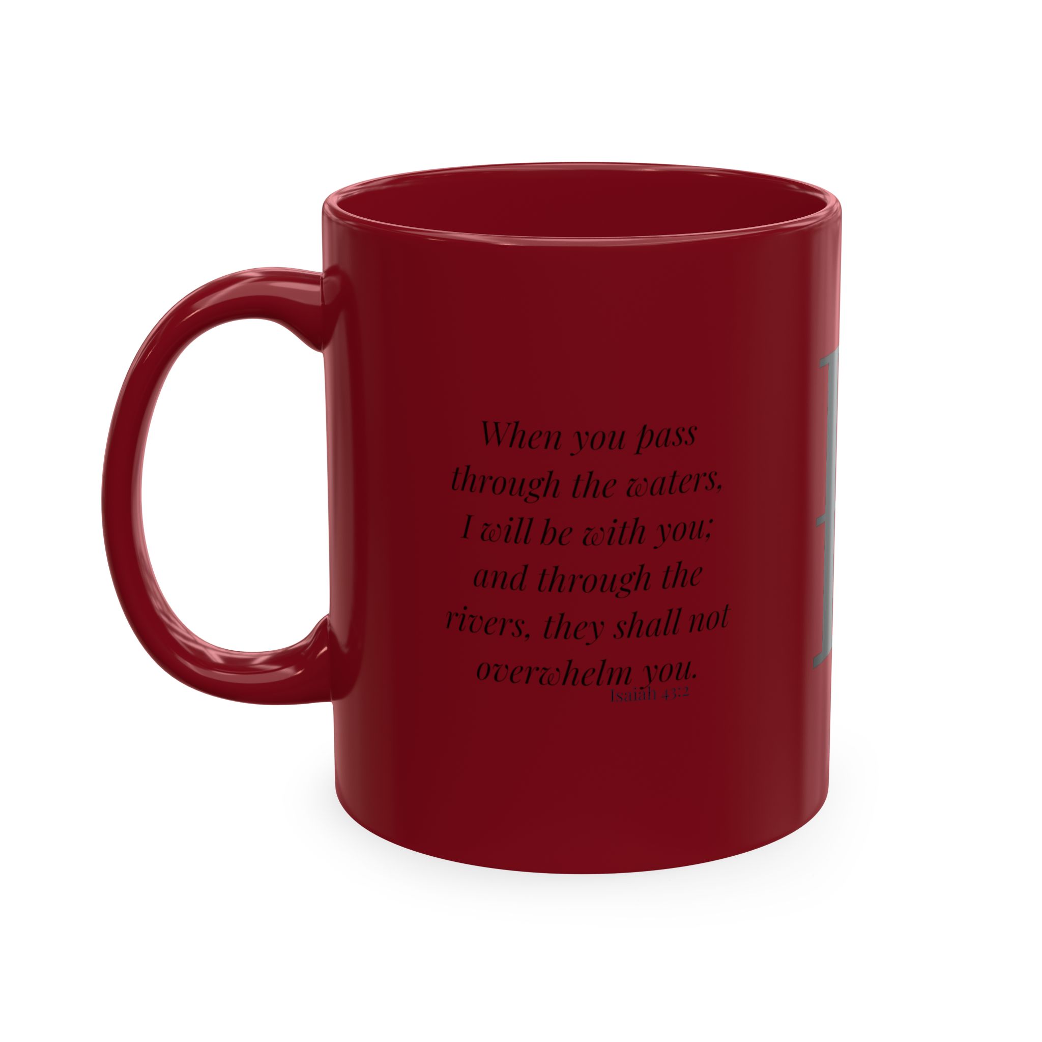 Personalized Initial Christian Coffee Mug | Isaiah 43:2 | 10 DIFFERENT COLORS Faith & Encouragement Gift - Image 22