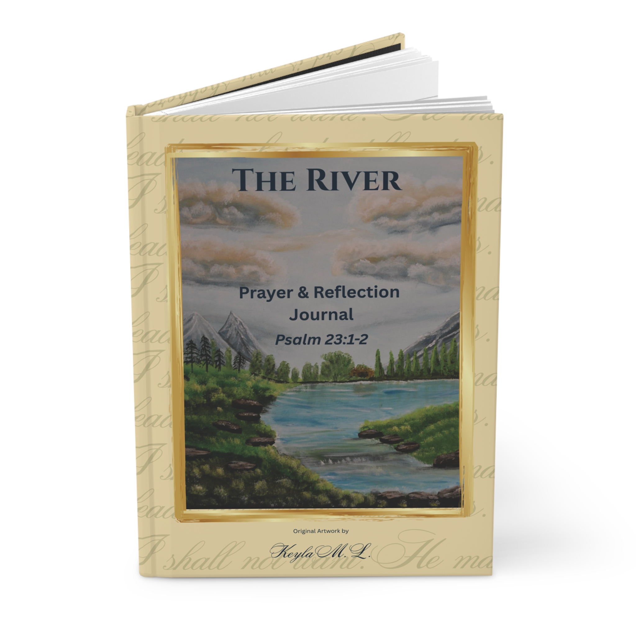The River – Christian Prayer & Reflection Journal | Psalm 23:1–2 | Hardcover Notebook with Original Artwork - Image 4