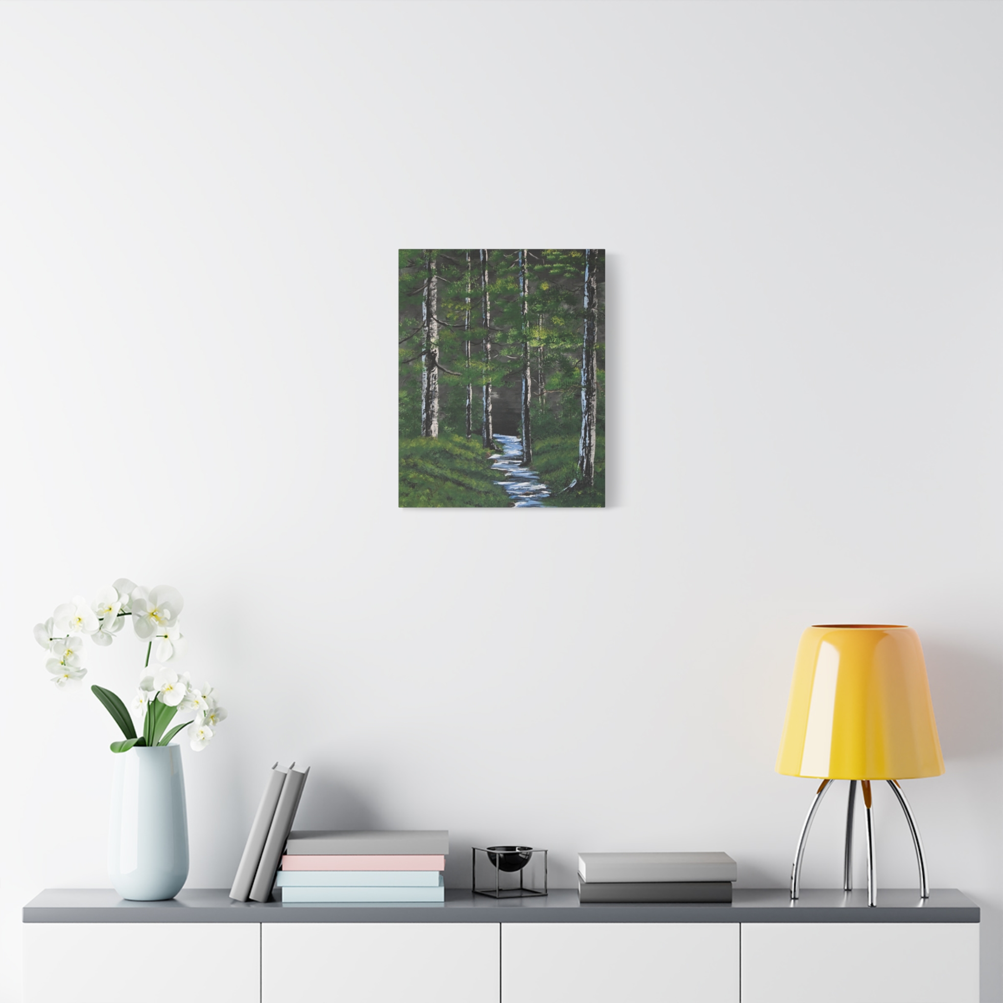 The Forest – Peaceful Woodland Stream | Nature Landscape Stretched Canvas Wall Art - Image 3