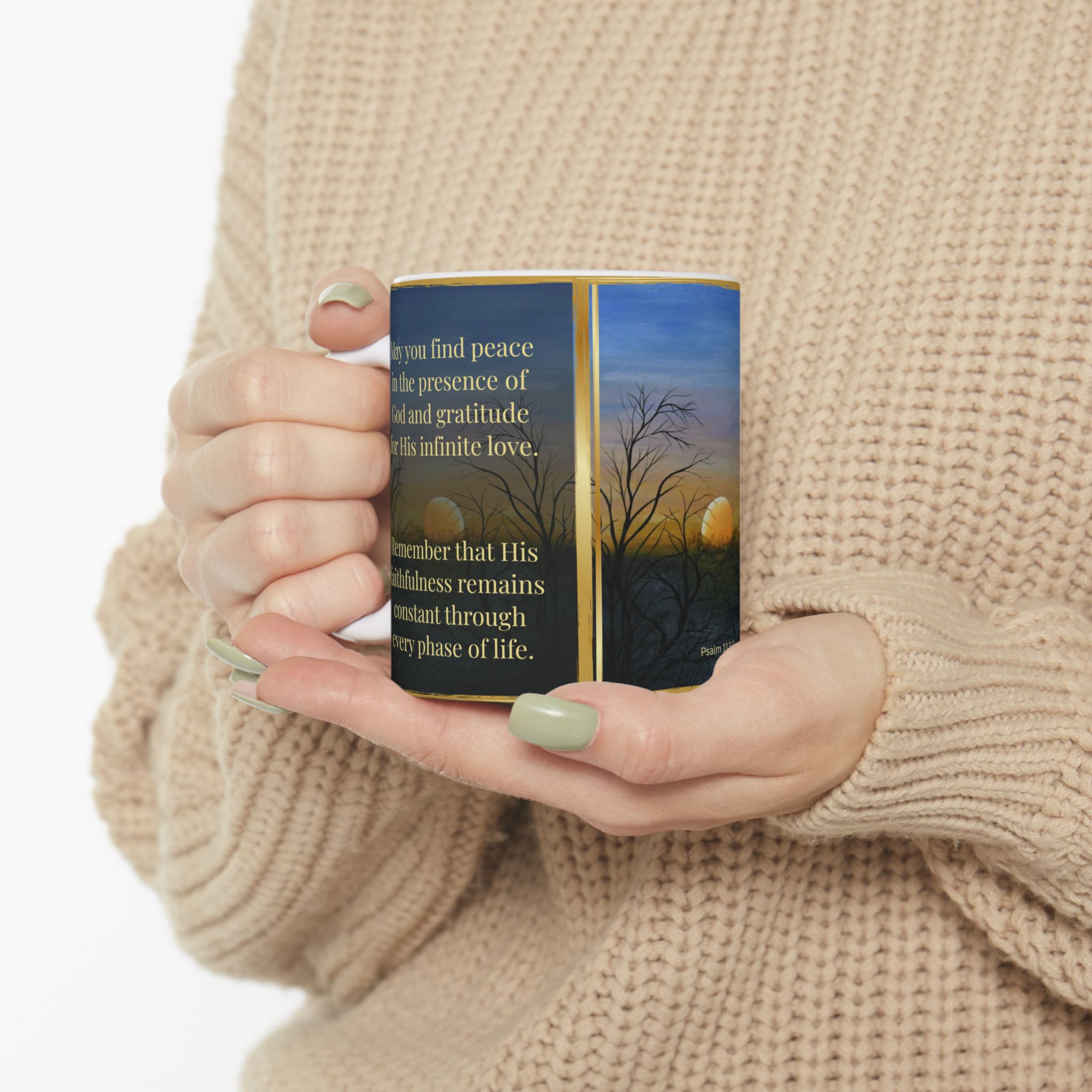 SUNSET – Christian Inspirational Coffee Mug | Psalm 113:3 | Original Sunset Artwork | Faith & Gratitude Gift - Image 6