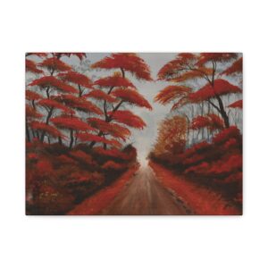 Red Wood – Autumn Forest Landscape | Stretched Canvas Wall Art | Painting Fun & More