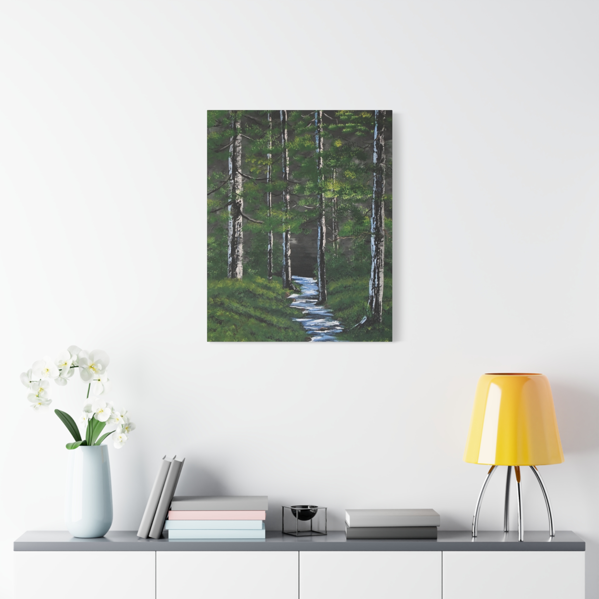 The Forest – Peaceful Woodland Stream | Nature Landscape Stretched Canvas Wall Art - Image 7