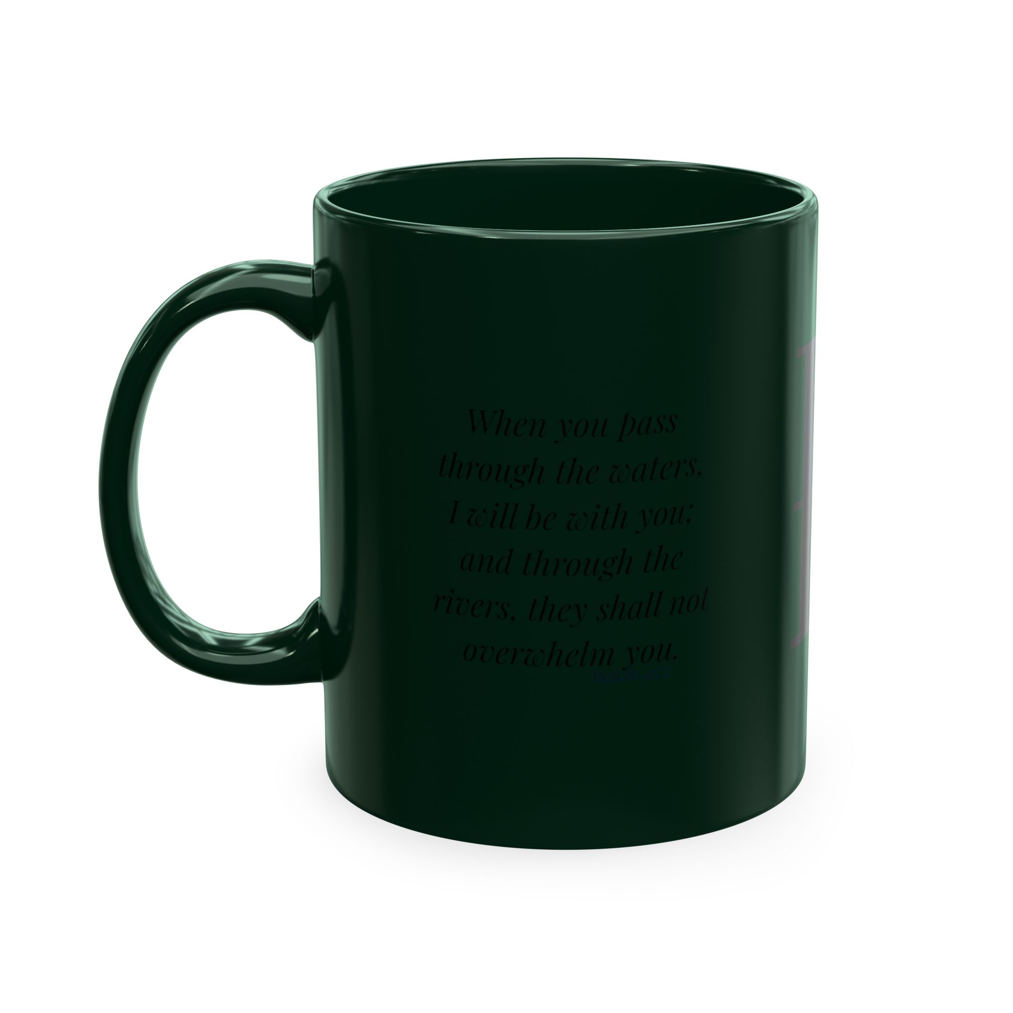 Personalized Initial Christian Coffee Mug | Isaiah 43:2 | 10 DIFFERENT COLORS Faith & Encouragement Gift - Image 26
