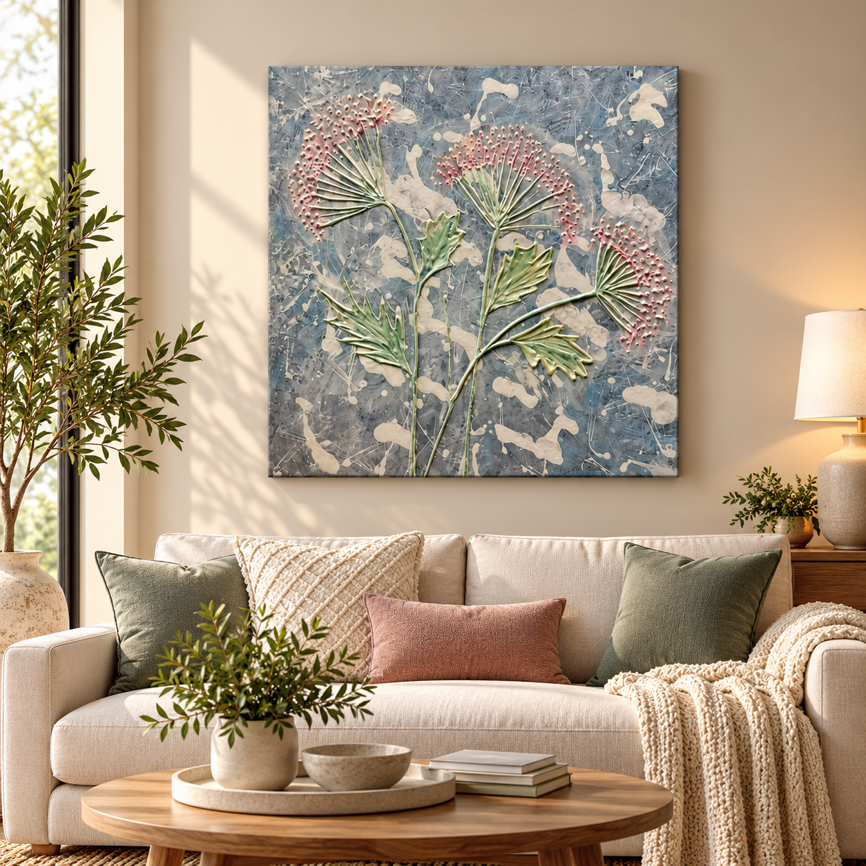 Blush Wildflowers – Floral Canvas Wall Art Print | Painting Fun & More - Image 2