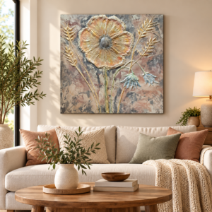 Champagne Blossom – Floral Canvas Art Print | Painting Fun & More