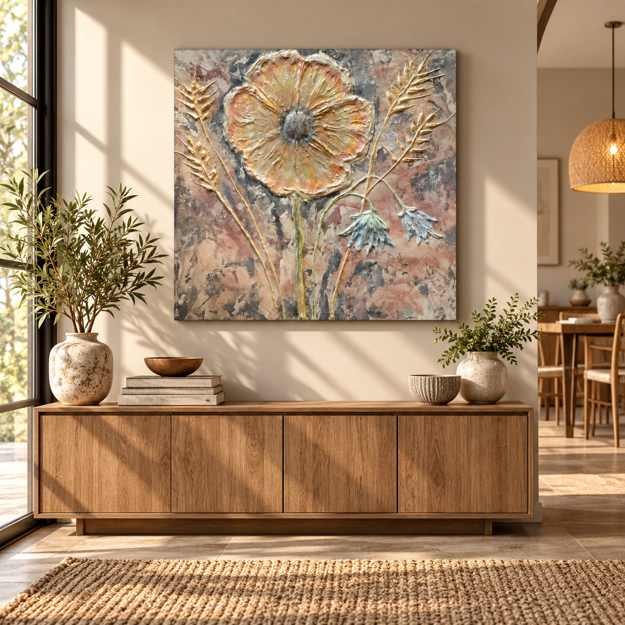 Champagne Blossom – Floral Canvas Art Print | Painting Fun & More - Image 2