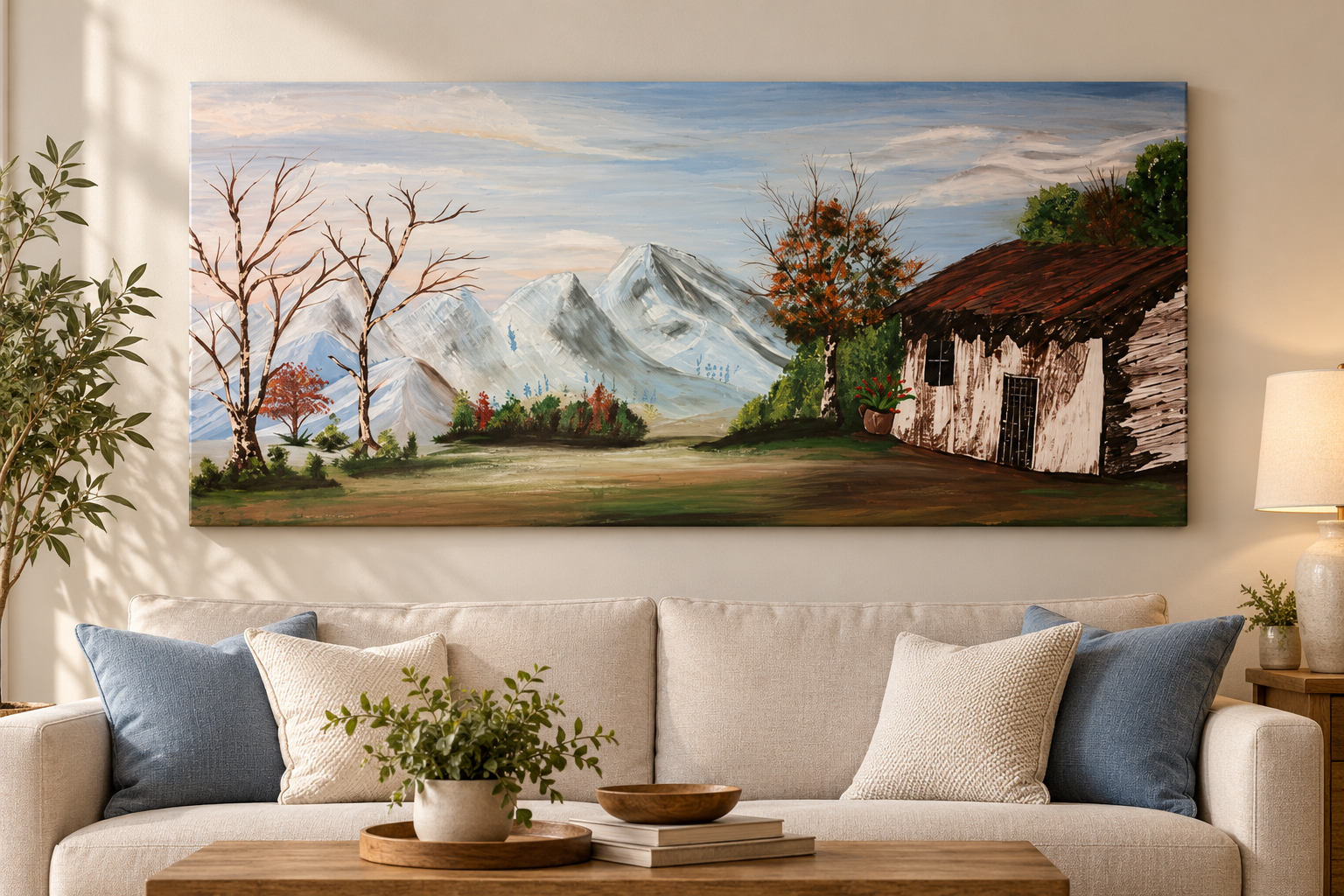 White Mountain – Peaceful Mountain Landscape | Stretched Canvas Wall Art