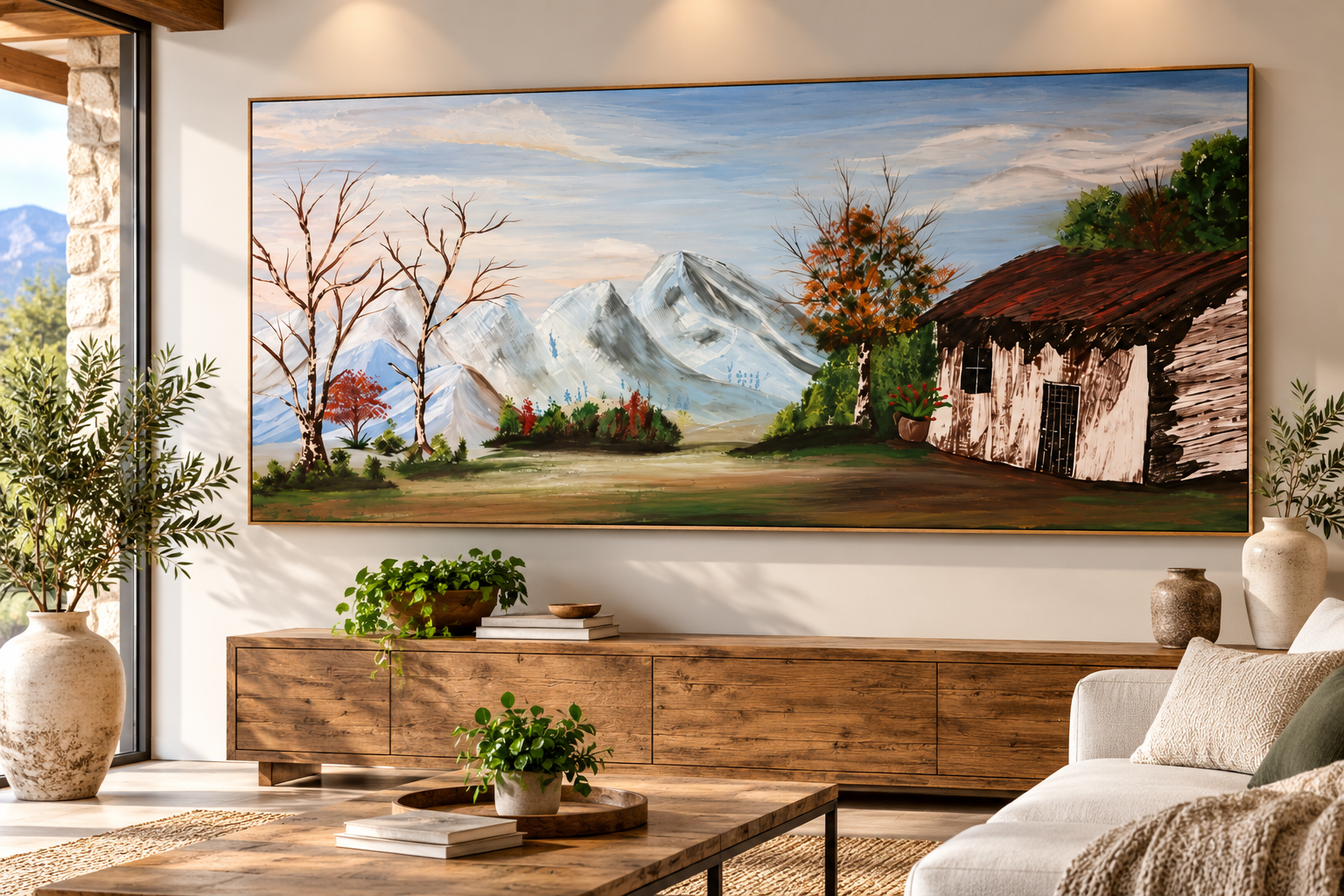 White Mountain – Peaceful Mountain Landscape | Stretched Canvas Wall Art - Image 2