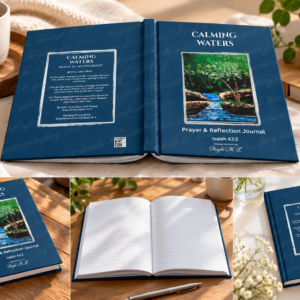 Calming Waters – Christian Prayer & Reflection Journal | Isaiah 43:2 | Hardcover Notebook with Original Artwork