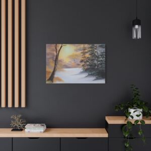 Sunrise – Peaceful Winter Landscape Canvas Wall Art | Painting Fun & More
