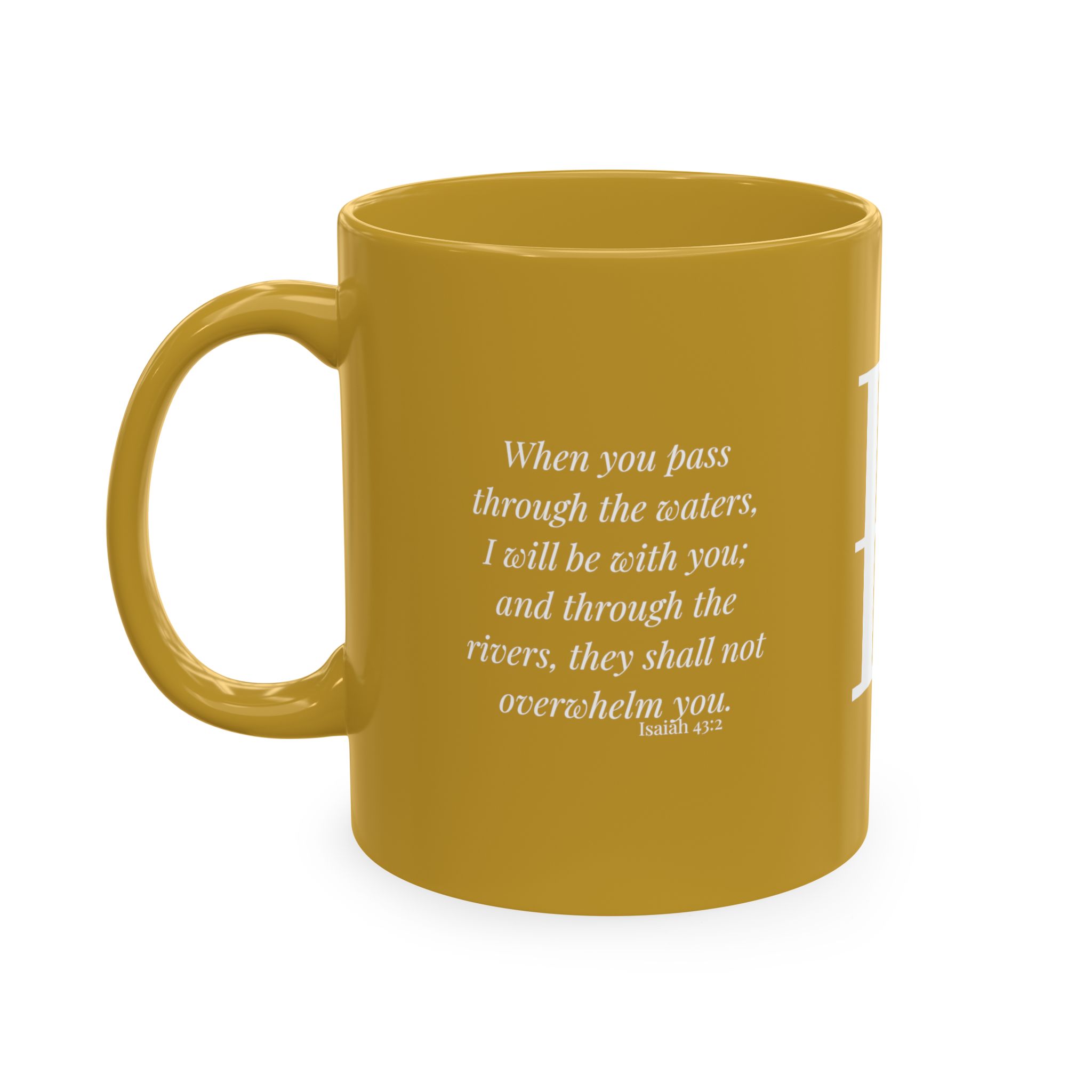 Personalized Initial Christian Coffee Mug | Isaiah 43:2 | 11 DIFFERENT COLORS Faith & Encouragement Gift - Image 18