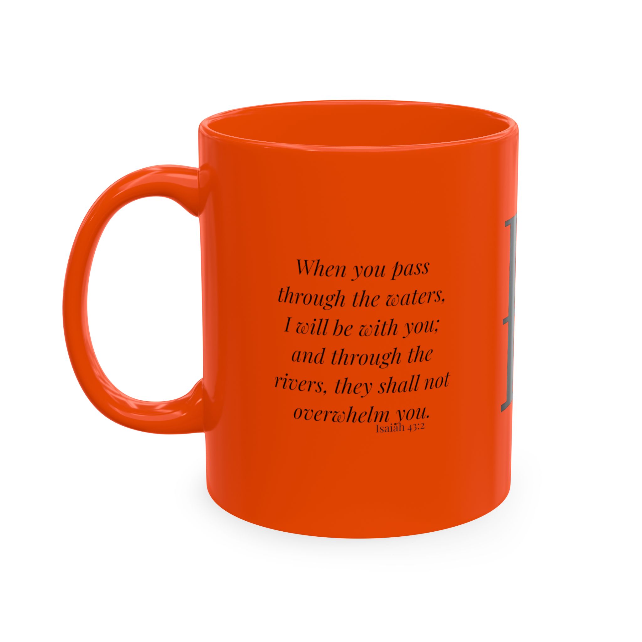 Personalized Initial Christian Coffee Mug | Isaiah 43:2 | 10 DIFFERENT COLORS Faith & Encouragement Gift - Image 34