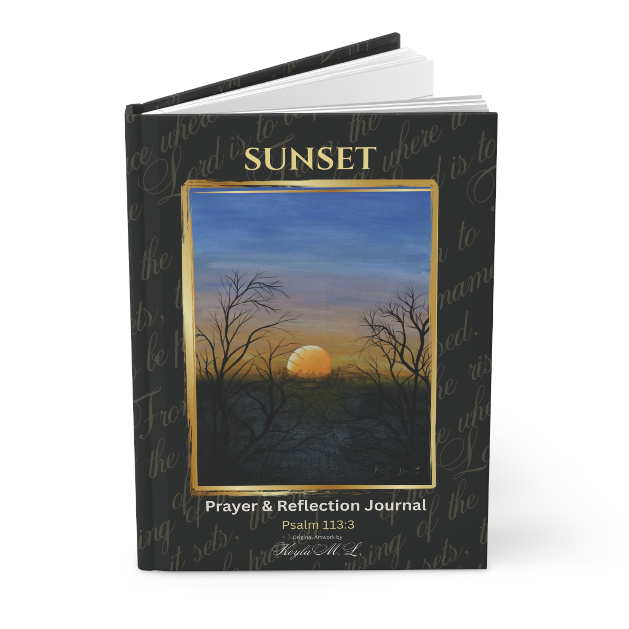 SUNSET – Christian Prayer & Reflection Journal | Psalm 113:3 | Hardcover Lined Notebook with Original Sunset Artwork - Image 5