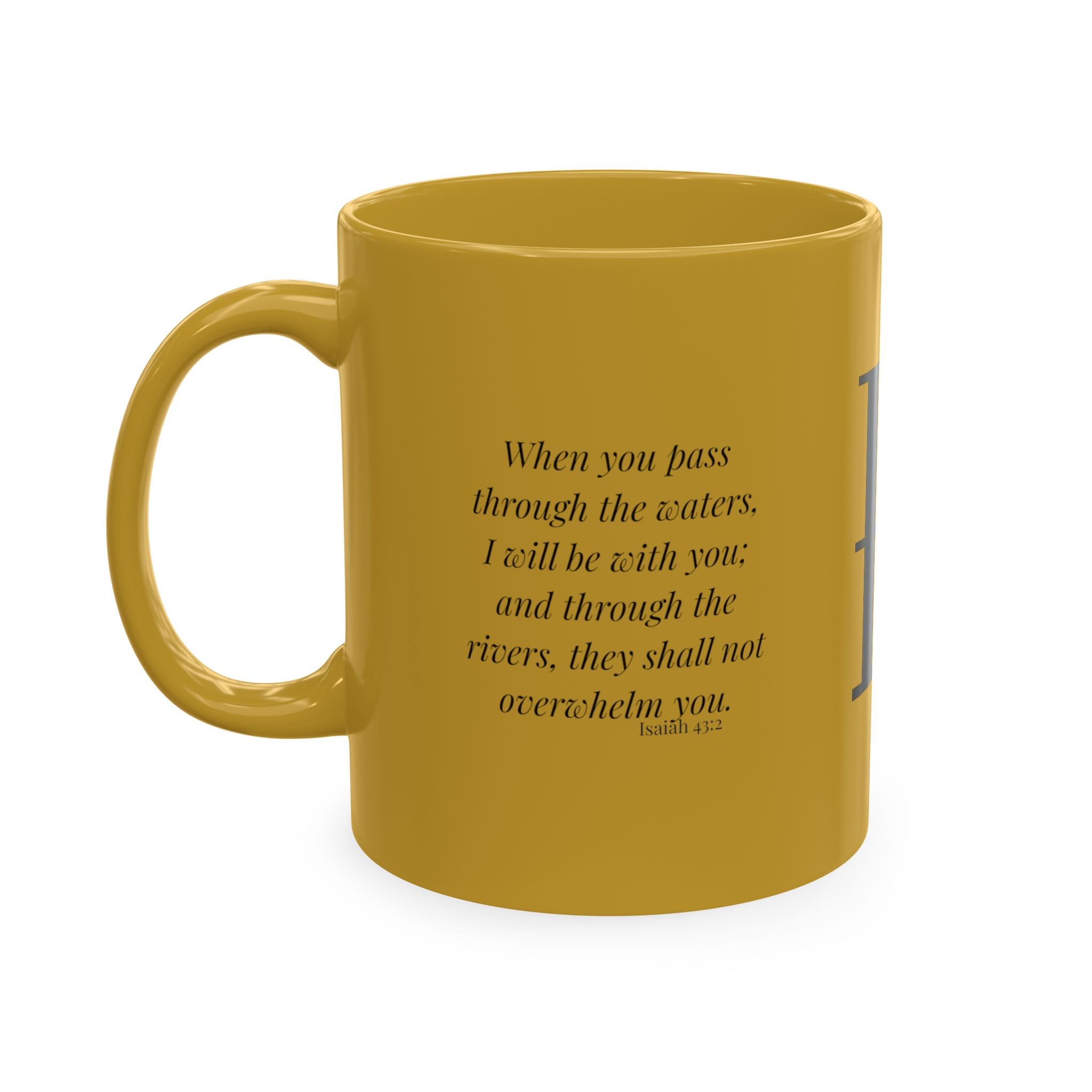 Personalized Initial Christian Coffee Mug | Isaiah 43:2 | 10 DIFFERENT COLORS Faith & Encouragement Gift - Image 18